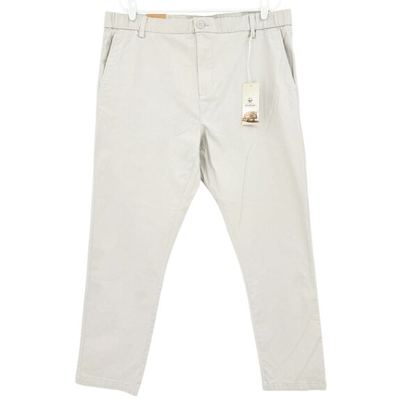 Panama Jack Men's Elastic Waistband Zip 4-Pockets Beige Khaki Pants Size XL NWT - Picture 1 of 13